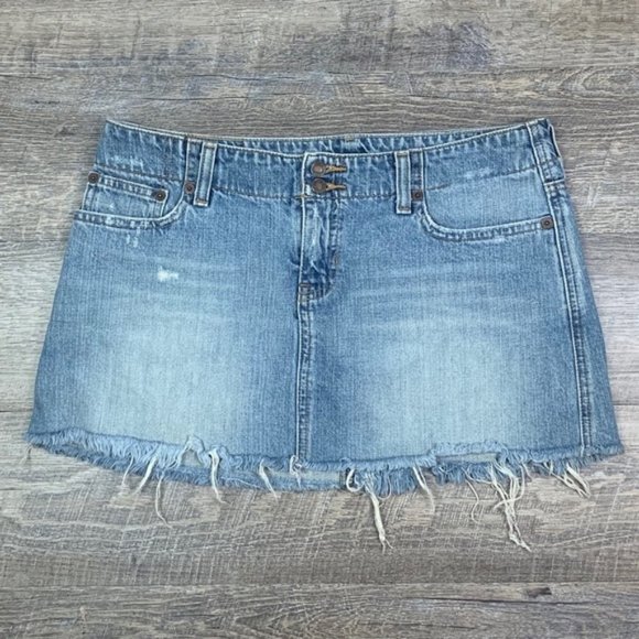 Abercrombie & Fitch A&F Denim Jean Mini Skirt 4 - Picture 2 of 4